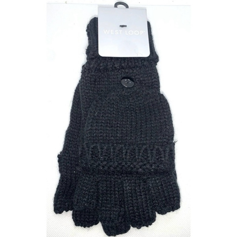 West Loop Classic Black Knit Mittens